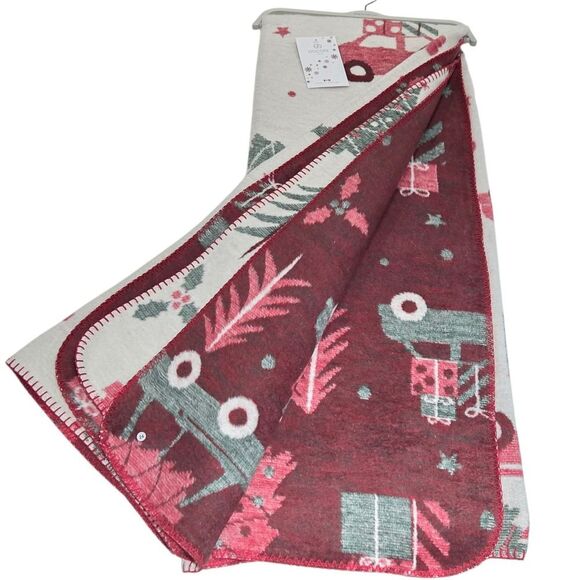 Docofil Christmas Reversible Soft Throw Blanket w/ Cotton 51x67 Made in Portugal - Picture 5 of 12